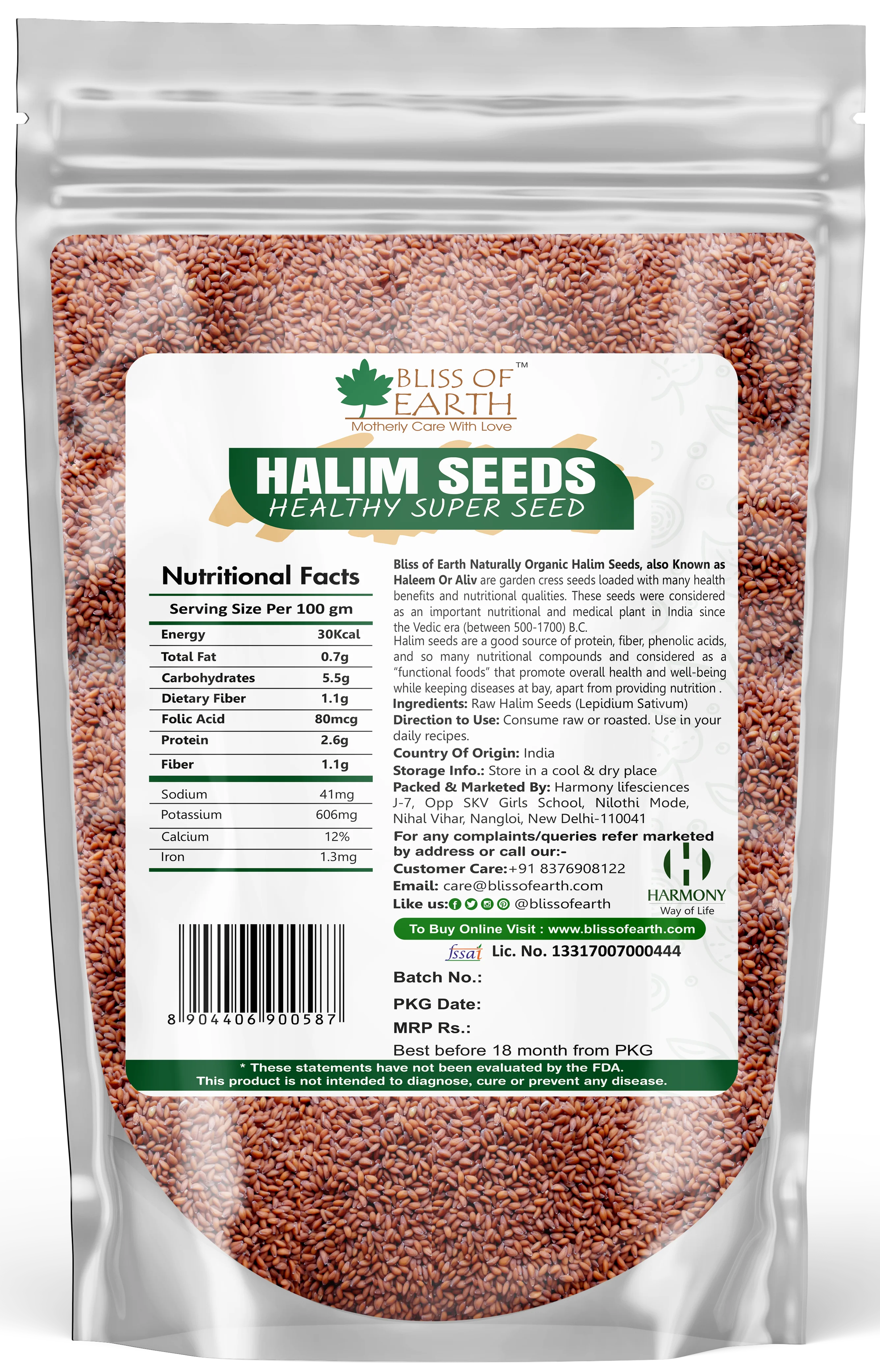 Bliss Of Earth 1kg  Halim Seeds Organic for Eating, Aliv Seeds for Hair & Immunity Booster Foods - Image 2