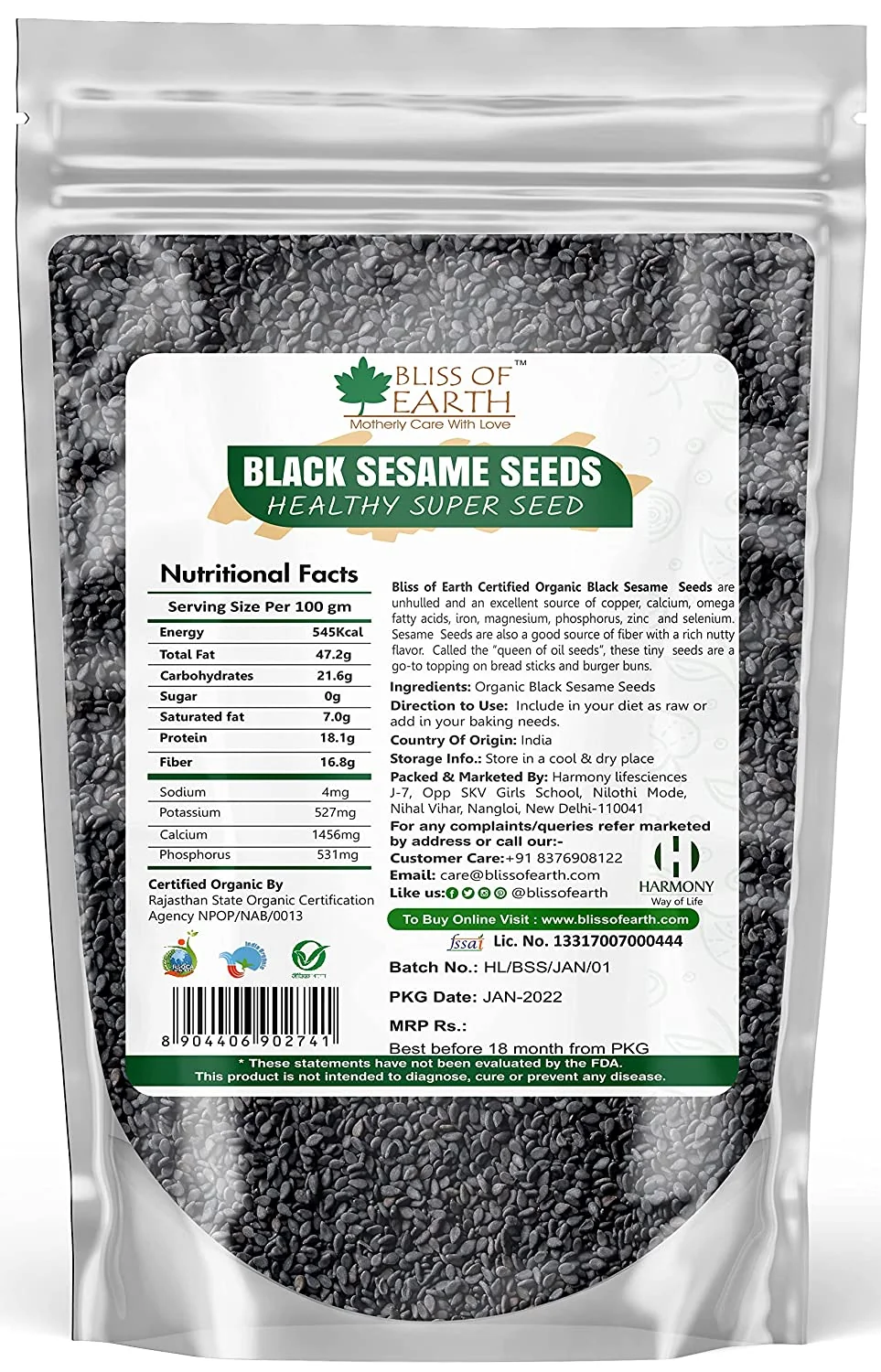 Unhulled Black Sesame Seeds 1kg - Image 13