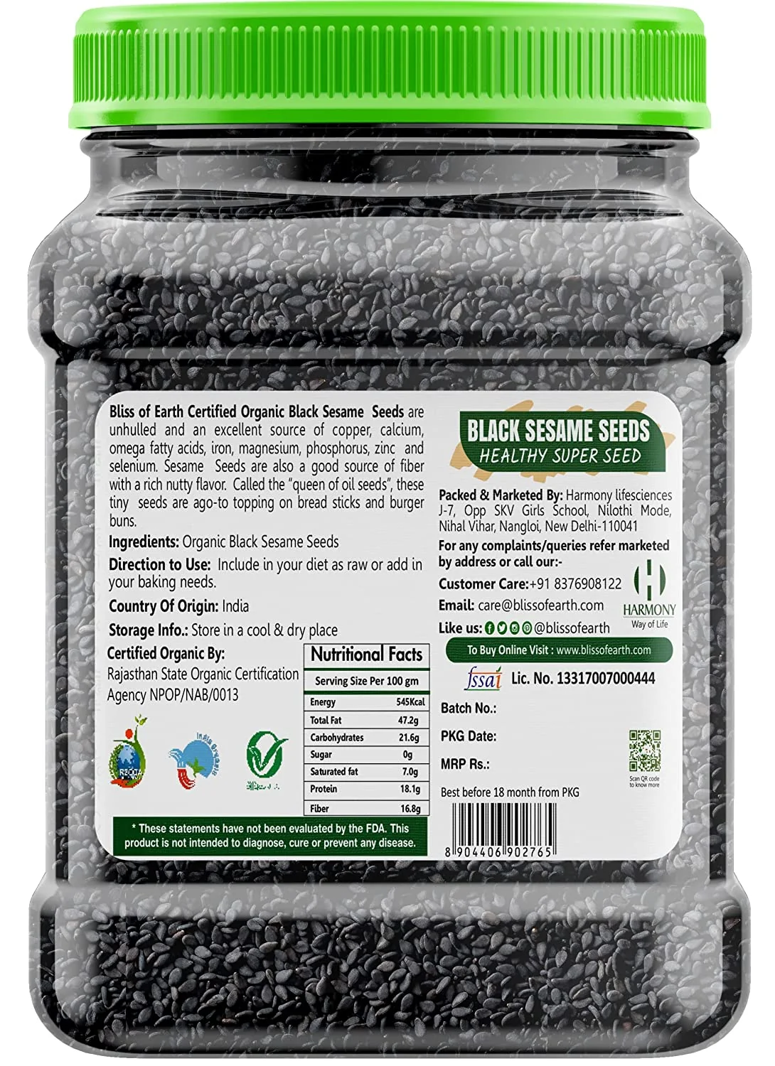 Unhulled Black Sesame Seeds 1kg - Image 8