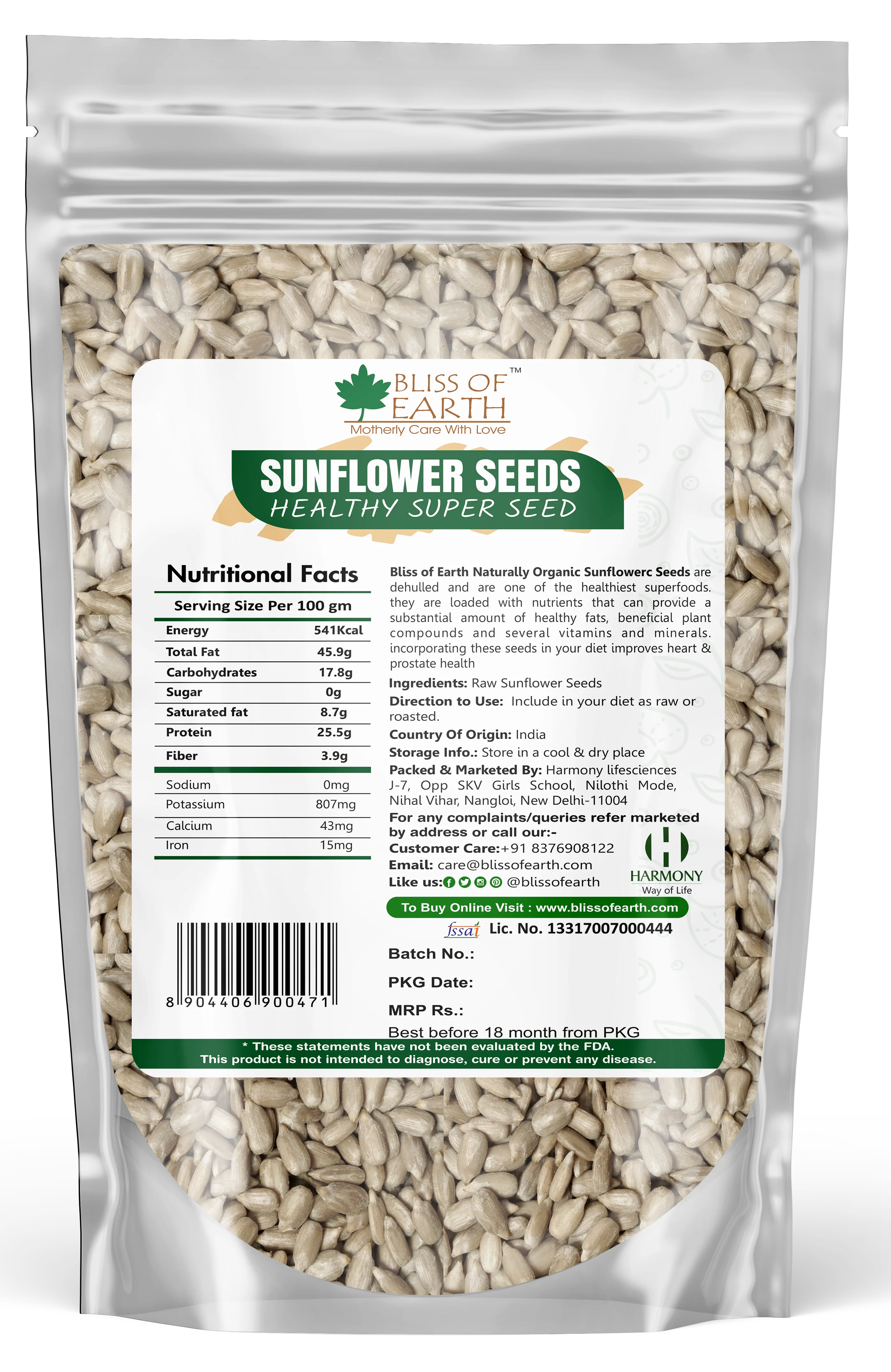 Natural Raw Sunflower Seeds 1 kg - Image 2