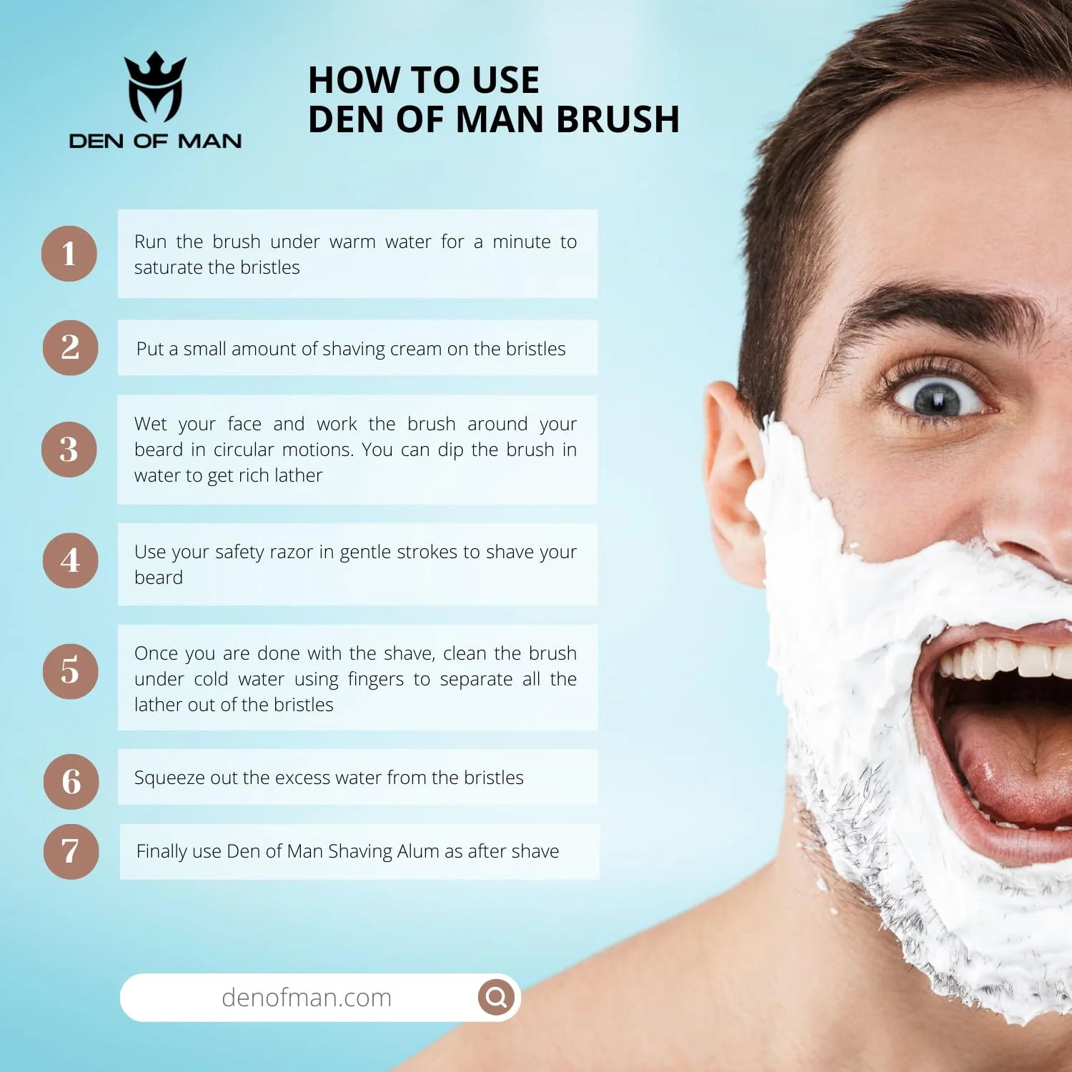 Den of Man Jumbo 27mm Knot Premium Cruelty Free Imitation Badger Hair Shaving Brush, Soft & Ultra Absorbent Bristles For Smooth Shave, Real Rosewood Handle - Image 4