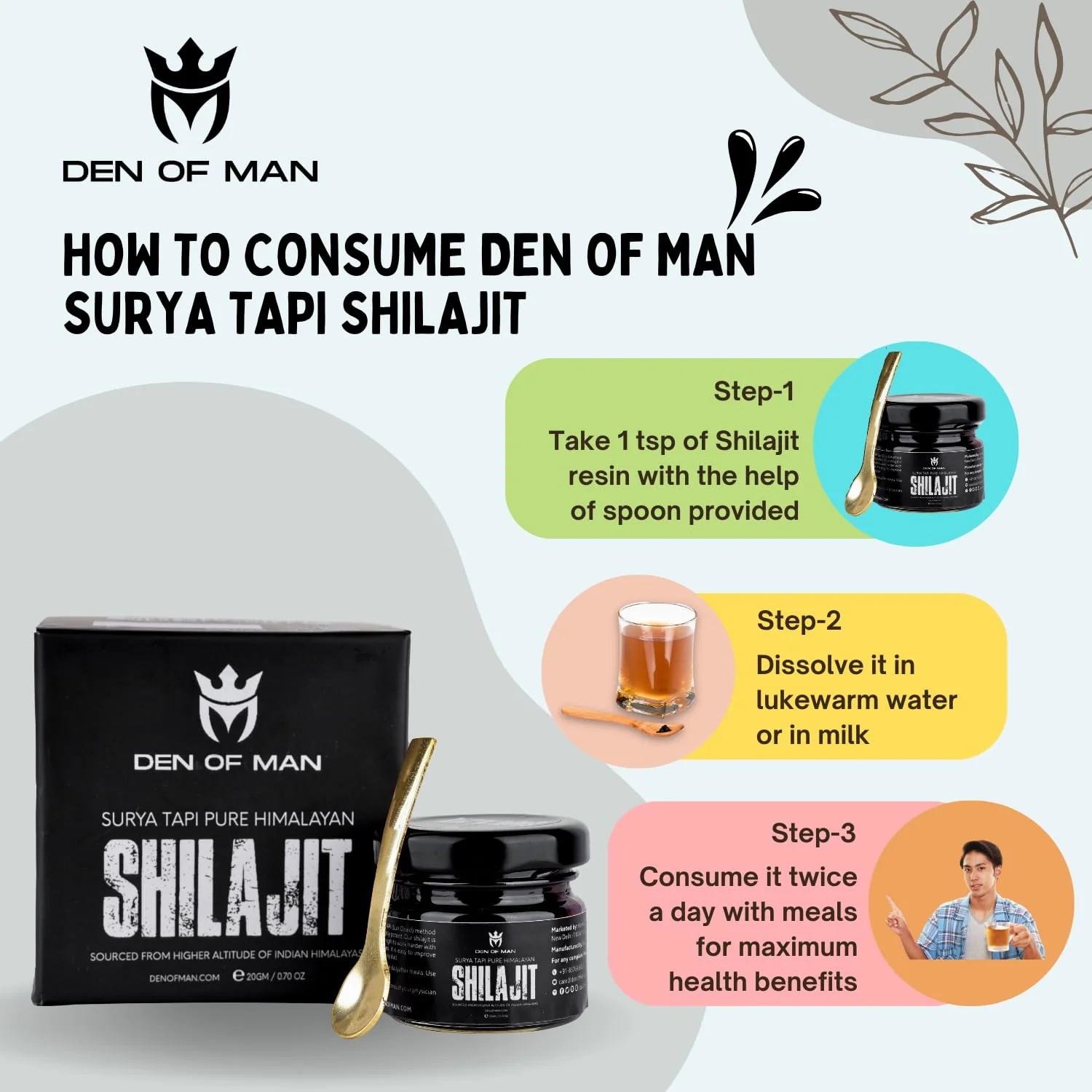 Den of Man Sun Dried Himalayan Shilajit Resin For Stamina & Energy, Rich in Fulvic Acid, 20gm - Image 3