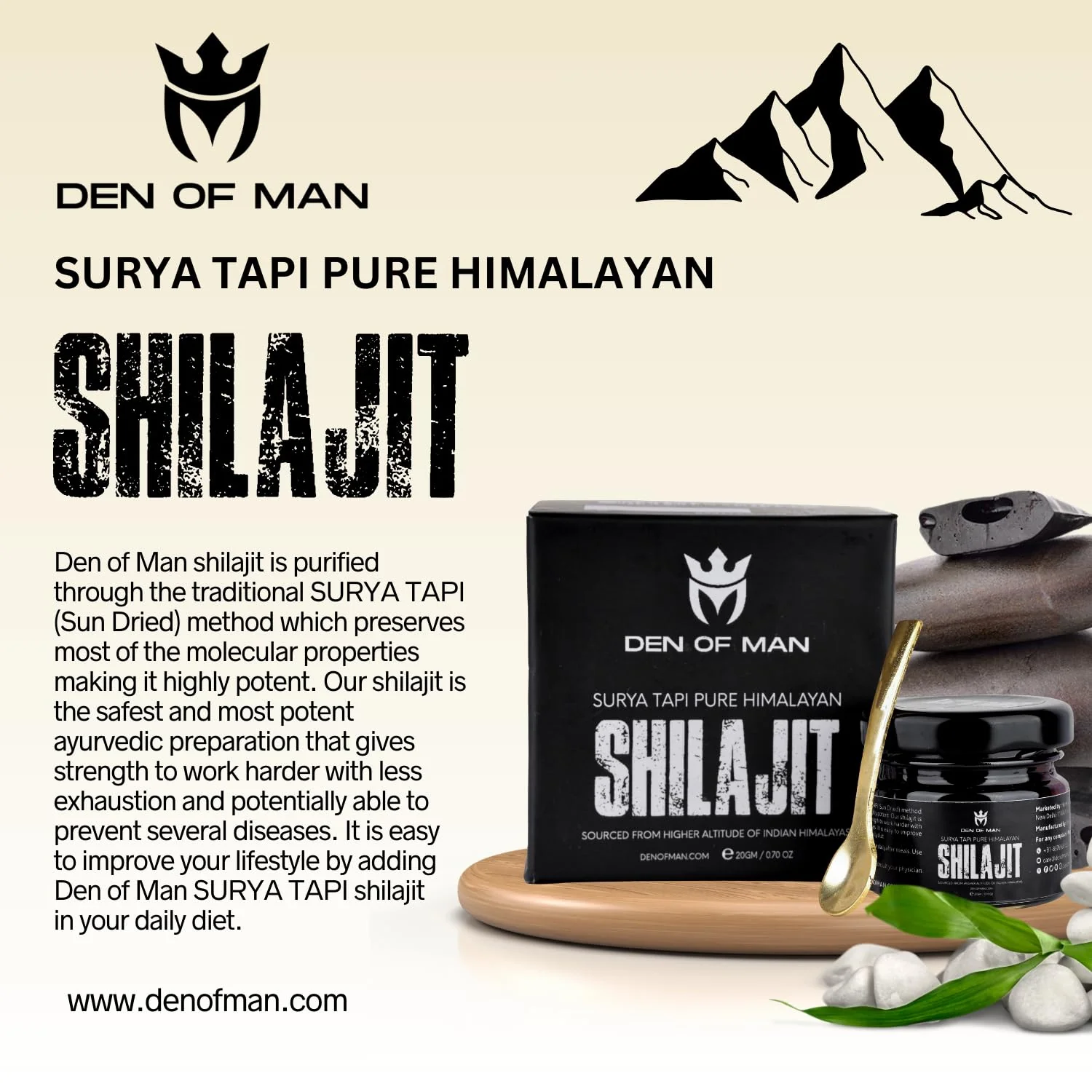 Den of Man Sun Dried Himalayan Shilajit Resin For Stamina & Energy, Rich in Fulvic Acid, 20gm - Image 4