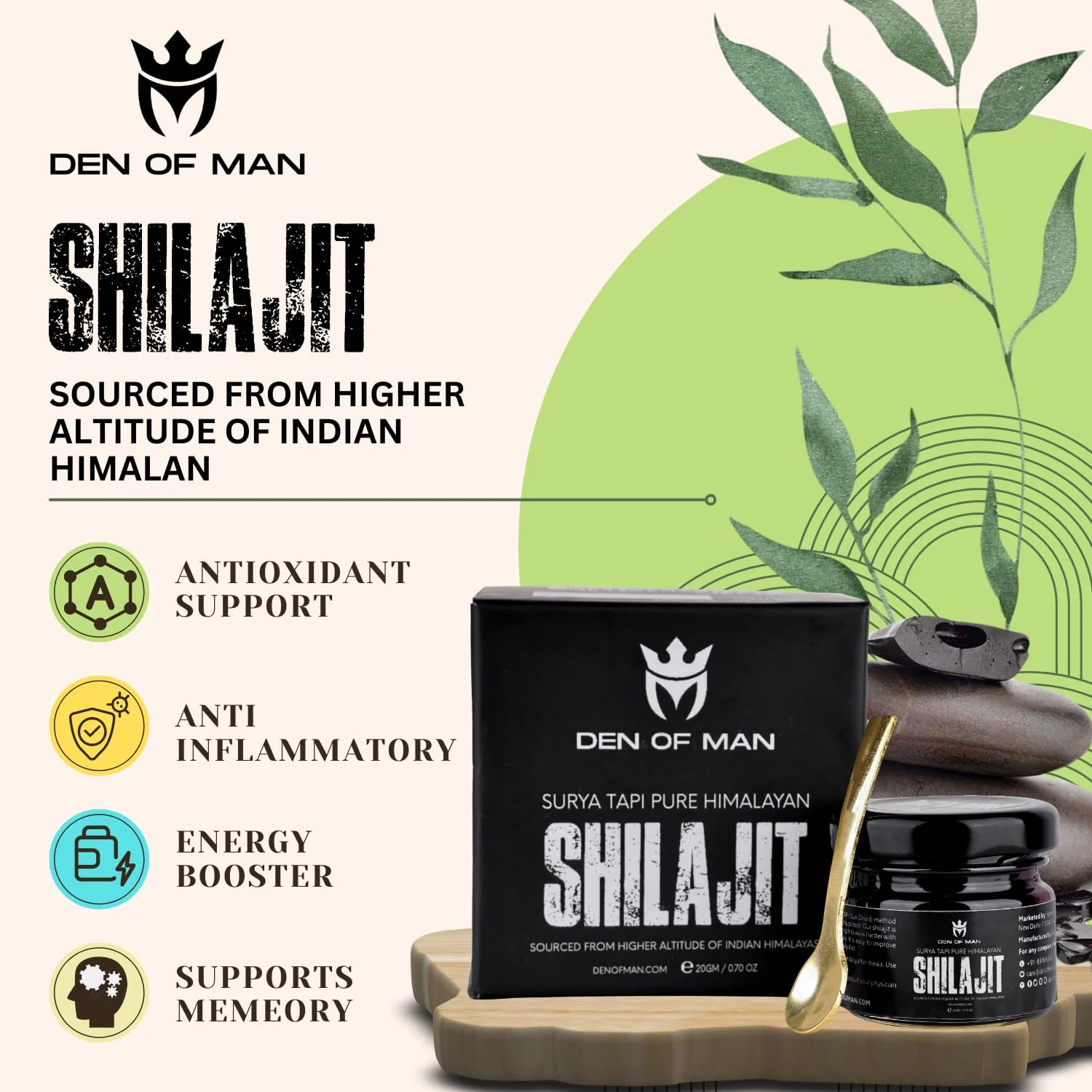 Den of Man Sun Dried Himalayan Shilajit Resin For Stamina & Energy, Rich in Fulvic Acid, 20gm - Image 5