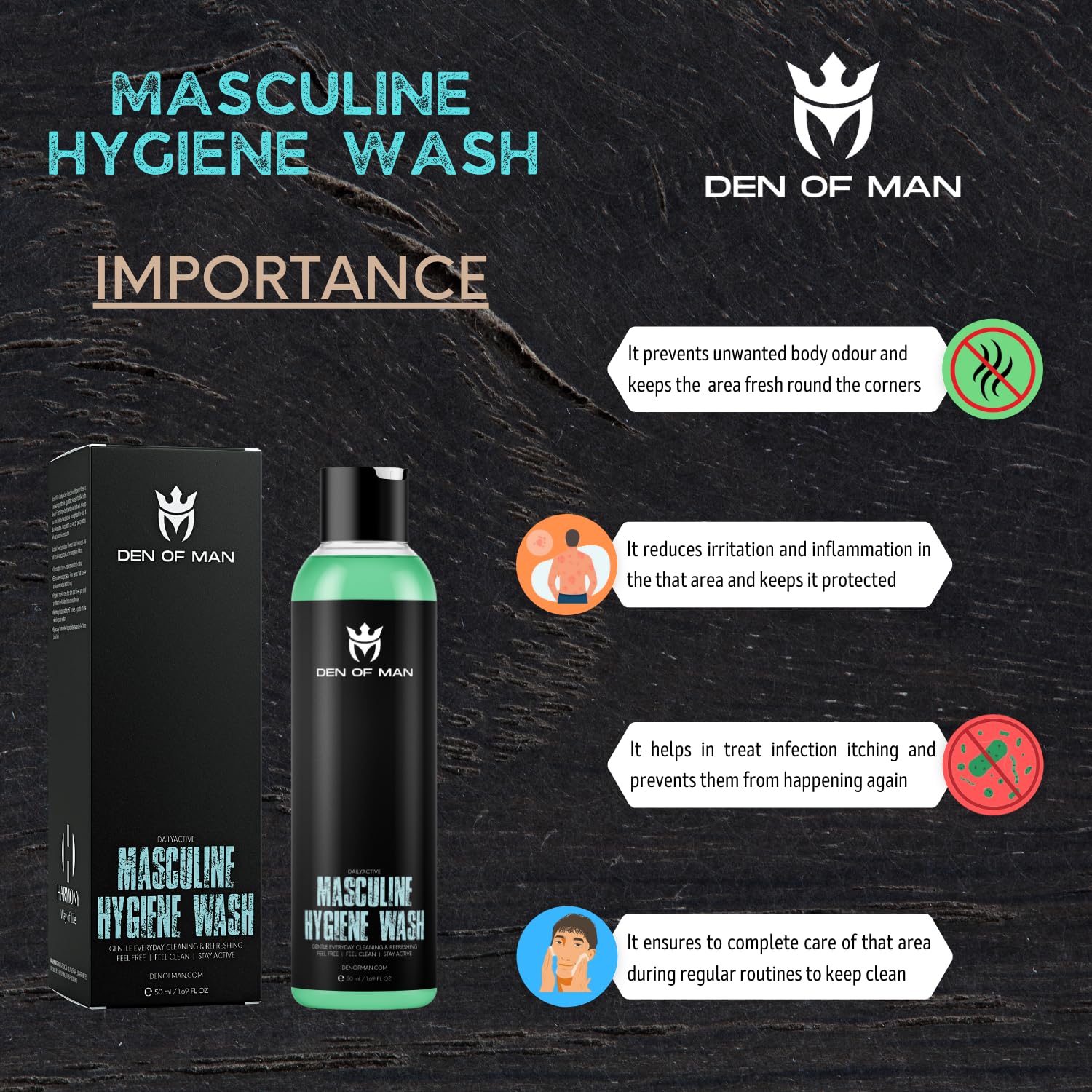 Den of Man Masculine Hygiene Wash 50GM. - Image 6