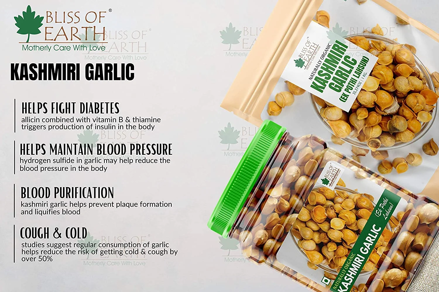 Bliss of Earth Naturally Organic Kashmiri Garlic 200gm - Image 2