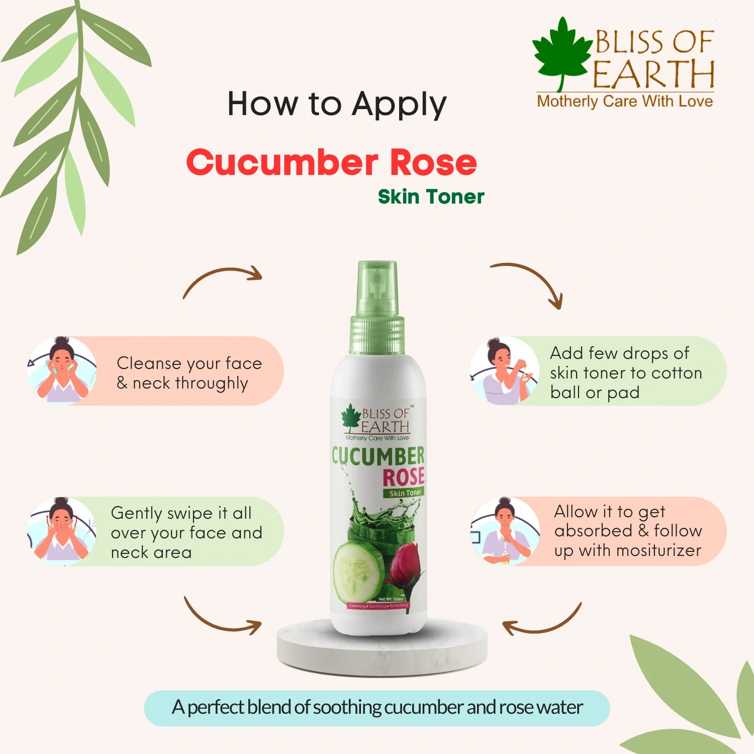 Cucumber Rose Skin Mist Toner - Image 3