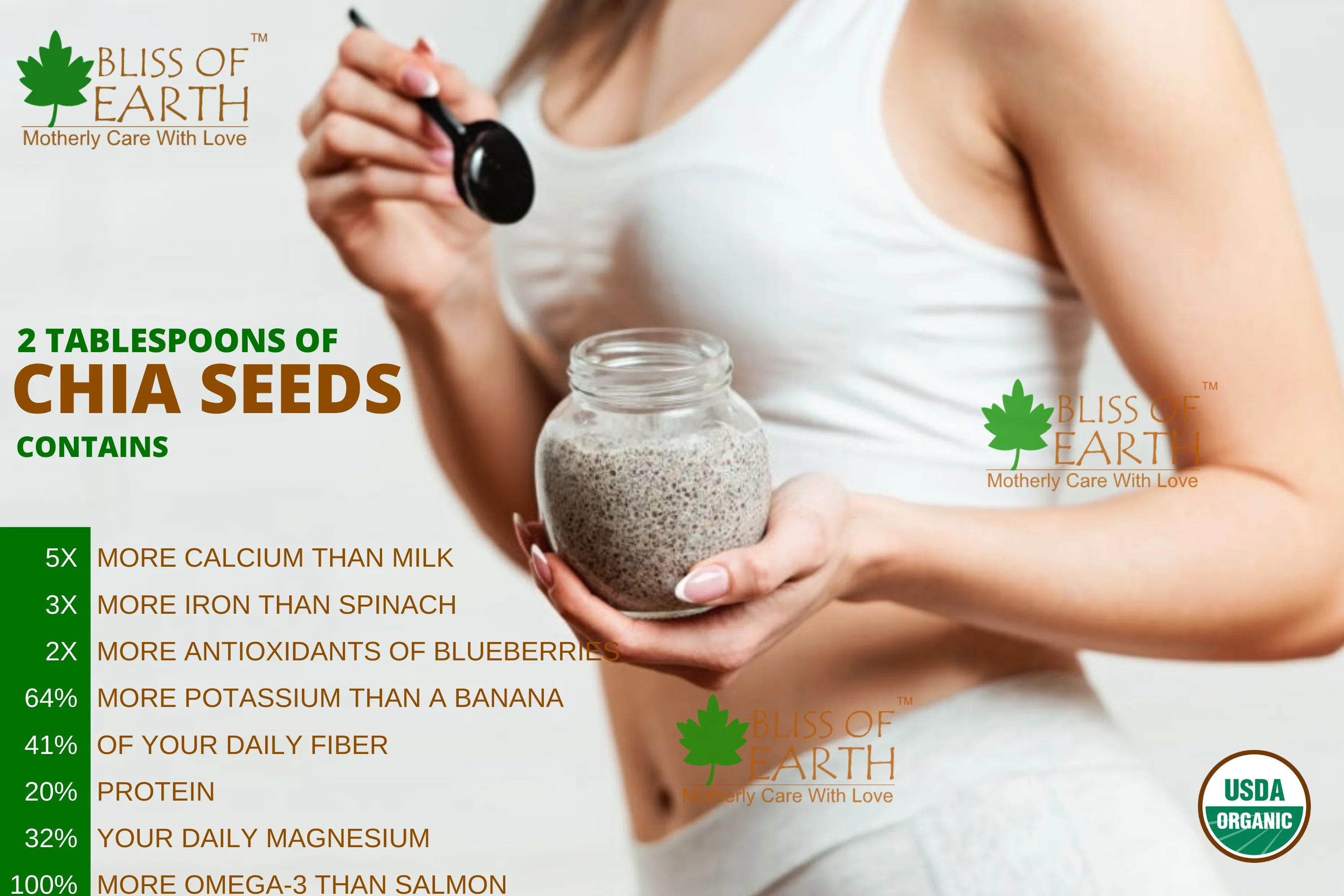 Organic Raw Chia Seeds 600 gm - Image 3