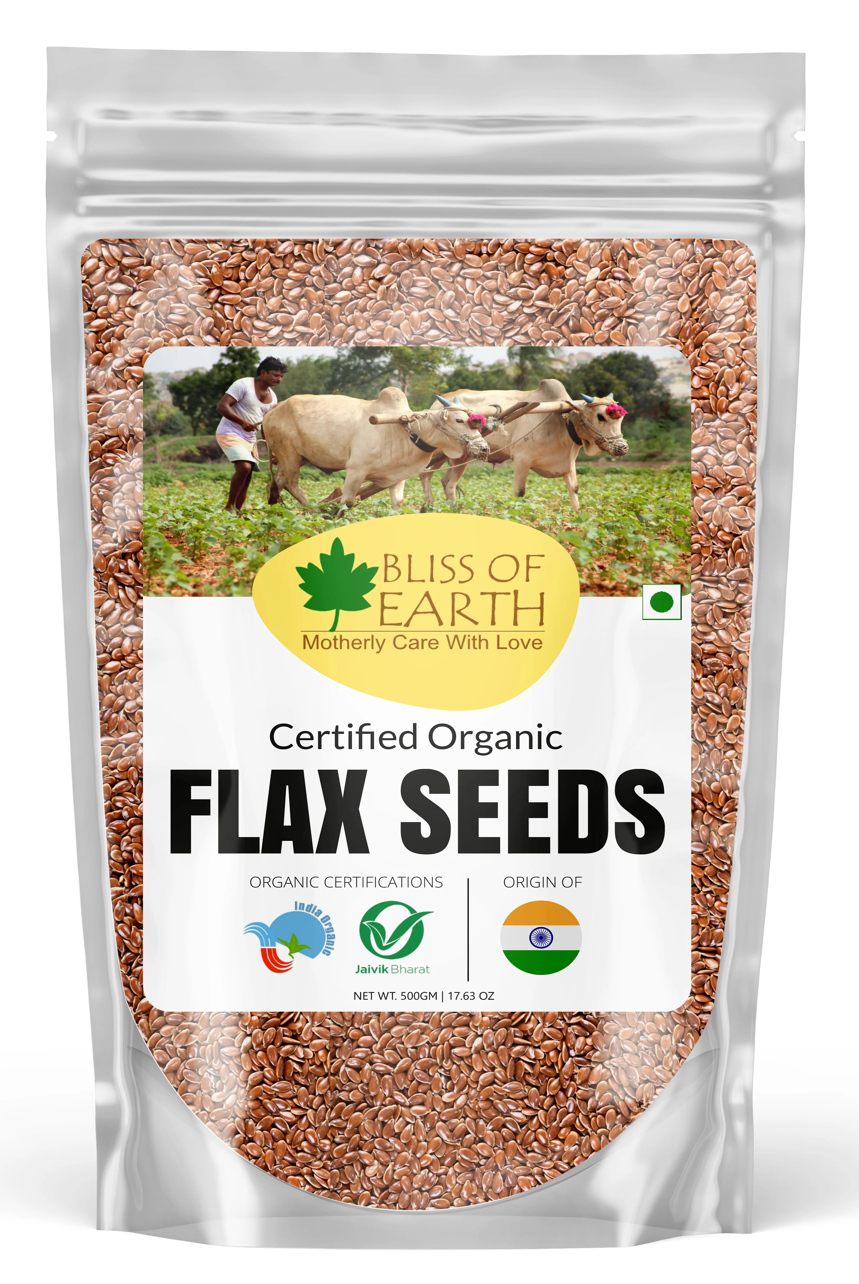USDA Organic Raw Flax Seeds (Alsi Seed) 500 gm
