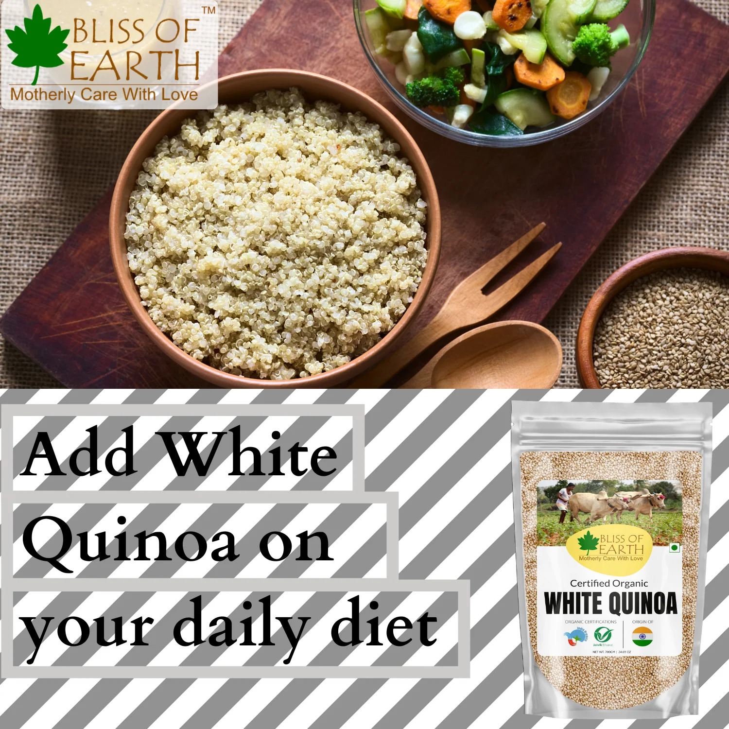 USDA Certified Organic Raw White Quinoa Seeds 1 kg - Image 7