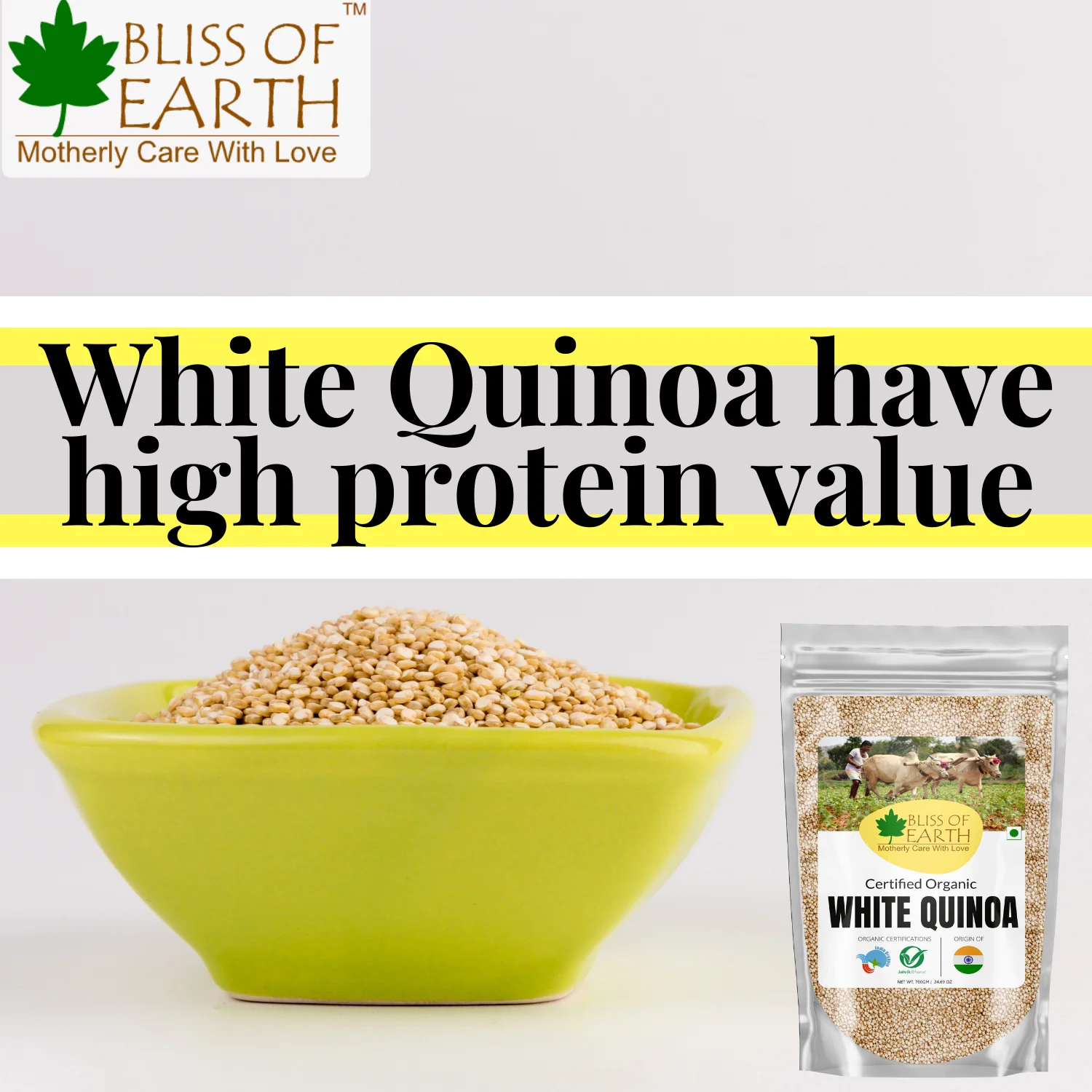 USDA Certified Organic Raw White Quinoa Seeds 1 kg - Image 8