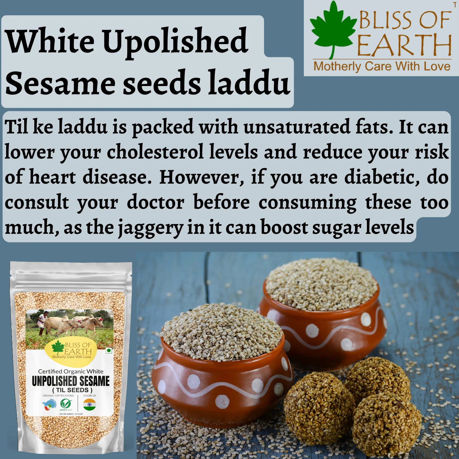 USDA Organic Sesame Seeds Raw Unpolished 1kg - Image 5