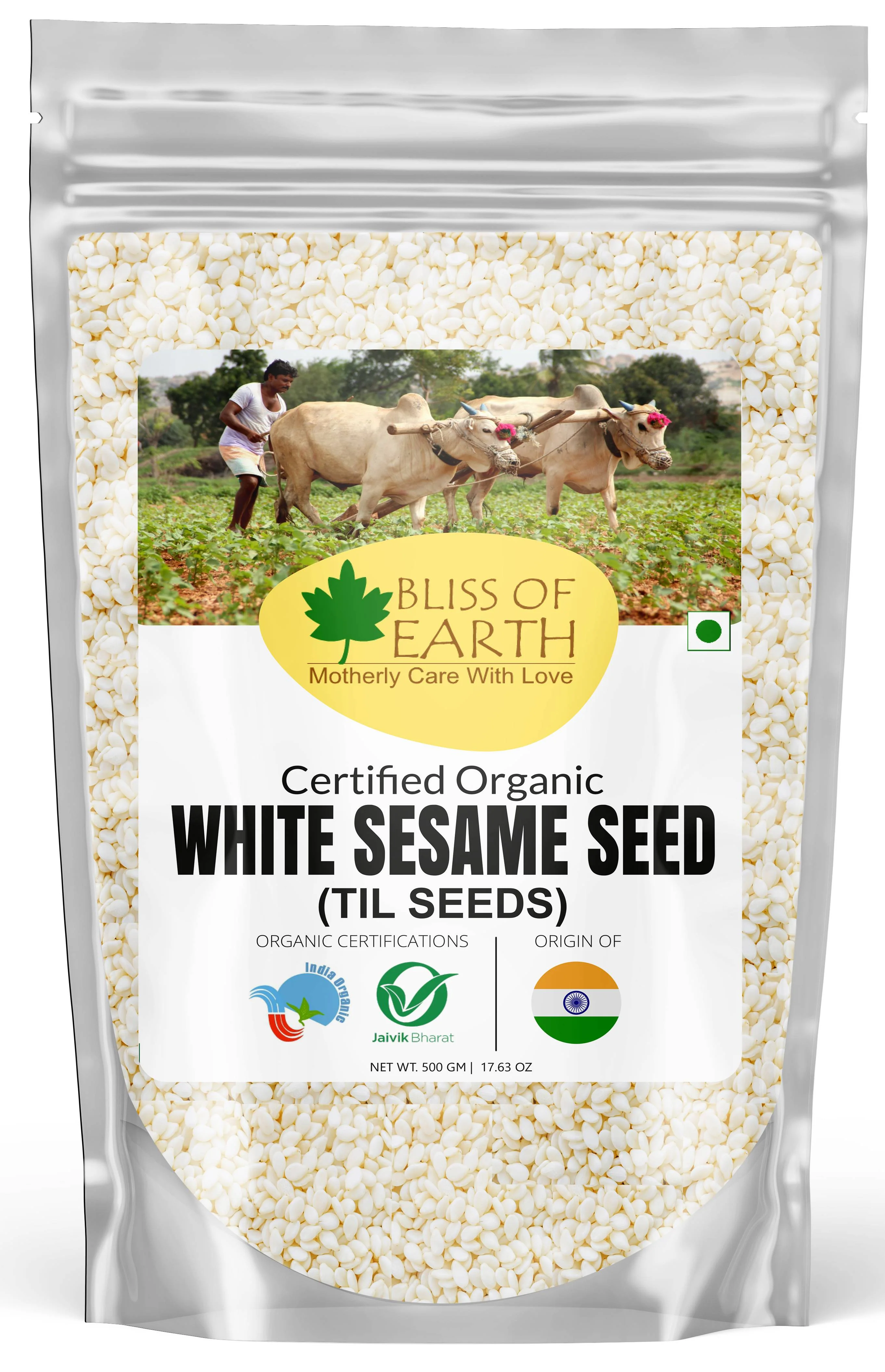USDA Organic White Sesame Seeds Raw 500gm
